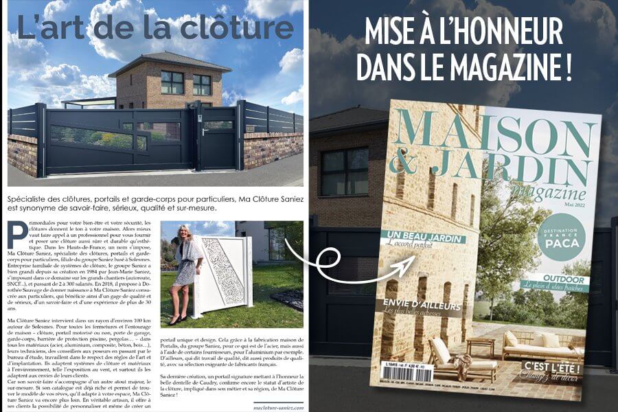 mise à l'honneur dans le magazine MAISON & JARDIN